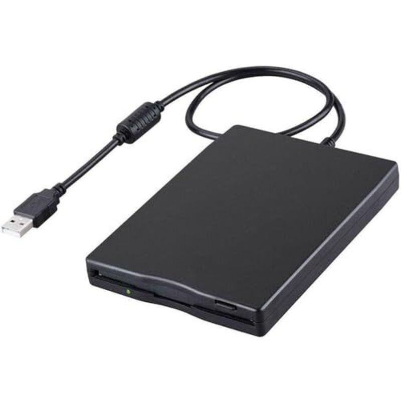 Oem Schwarz 3,5-Zoll-Tragbares Externes Usb-Diskettenlaufwerk (1,44 Mb Fdd), Wechselkartenleser Für Pc Und Mac, Kompatibel Mit Windows 11/10/7/8/Xp/Vista Laptops, Plug & Play (Schwarz)