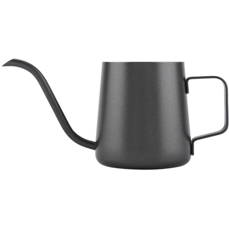 350-ml-Filterkaffeemaschine aus Edelstahl, Kaffee- und Teekanne mit Ausgießer, Schwarz