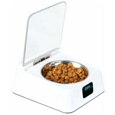 350 ml Haustiernapf mit Infrarotsensor, Edelstahl, automatischer Deckelöffnung/-schließung, mit USB-Ladekabel, 3-5 Minuten Ruhezeit, geeignet für Katzen und Hunde