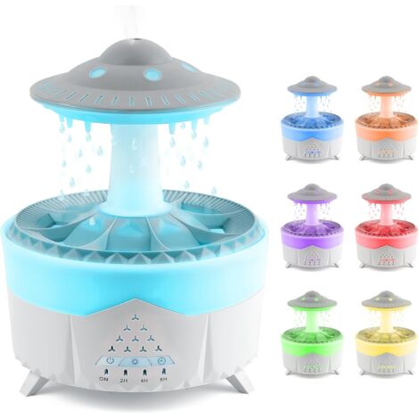 350 ml Luftbefeuchter mit ätherischen Ölen, Regenwolken-Luftbefeuchter, Aromadiffusor für Büro und Zuhause (weiß)
