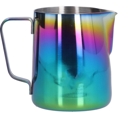 350-ml-Milchkännchen aus Edelstahl für Kaffeeschaum, spitzer Ausgießer für Latte Art, farbenfrohes und robustes Design