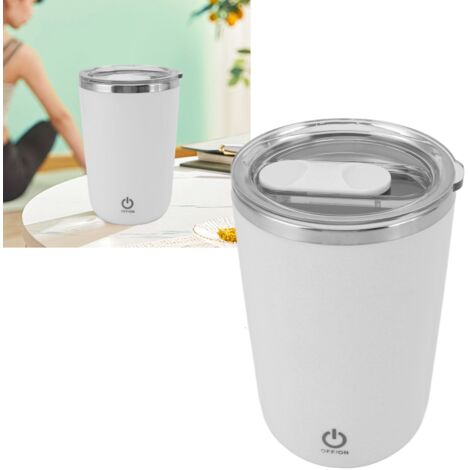 350-ml-USB-Selbstmischbecher, auslaufsicher, mit abnehmbarem Magnetrührer, selbstmischender Kaffeebecher aus ABS und Edelstahl 304, wiederaufladbar über USB