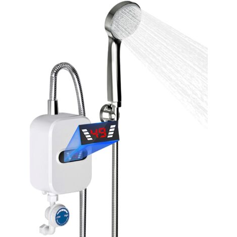 3500 Watts, affichage LED numérique, chauffe-eau électrique, chauffe-eau électrique avec dispositif de douche, dispositif de douche avec pommeau de douche