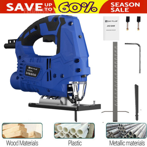 3500W Electric Jigsaw Cut Speed Control Vibration Adjust Plate & Pendulum Blades