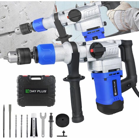 BRIEFNESS 3500W Rotary Hammer Drill Electric Hammer Impact Drilling SDS Plus Demolition Hamme 3 Fuction Electric Breaker,for Cement Wall Dismantling,Wall Excavation of Water and Electricity Wiring