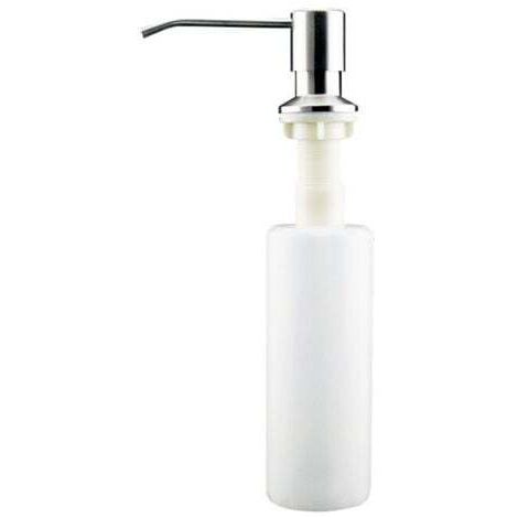 350ML Distributeur de Savon Encastrable, Distributeur Savon Evier Cuisine Acier Inoxydable, Distributeur Savon Integre avec Bouteille, Recharge du Haut Argent