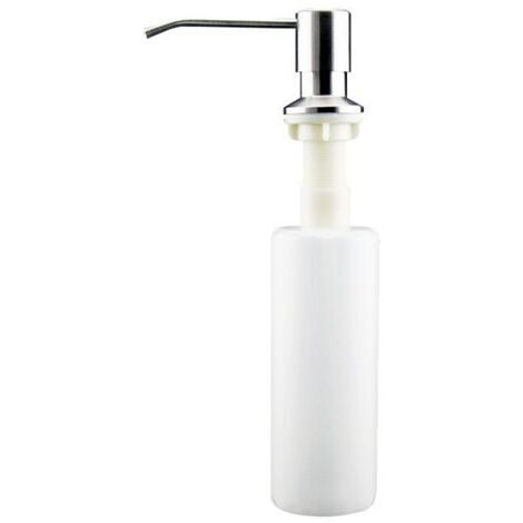 350ML Einbaubarer Seifenspender, Edelstahl Seifenspender für Küchenspüle, Integrierter Seifenspender mit Flasche, Nachfüllen von oben Silber