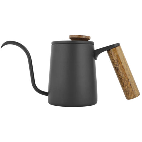 350ml Fashion Stainless Steel Handle Drip Coffee Pot Long Gooseneck Spout Kettle(Black)