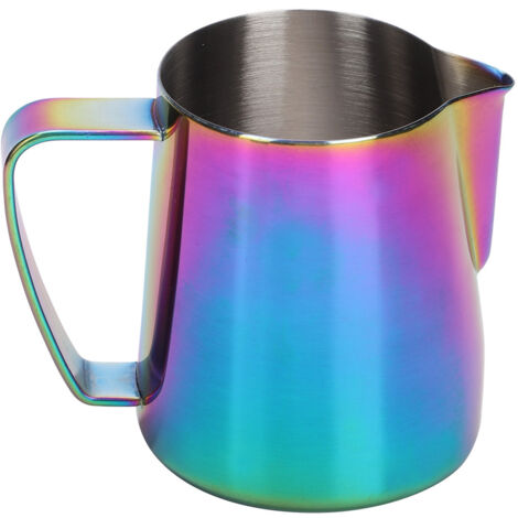 350ml Stainless Steel Titanize Milk Frothing Cup Jug Coffee Pitcher for Latte ArtColorful