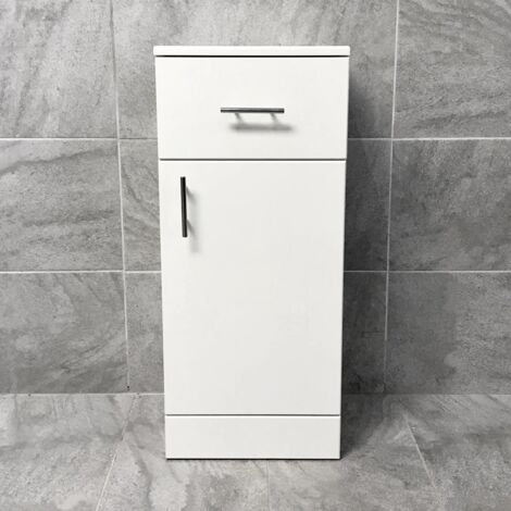 350mm Drawerline Unit White Gloss Bathroom Storage Cupboard Modern