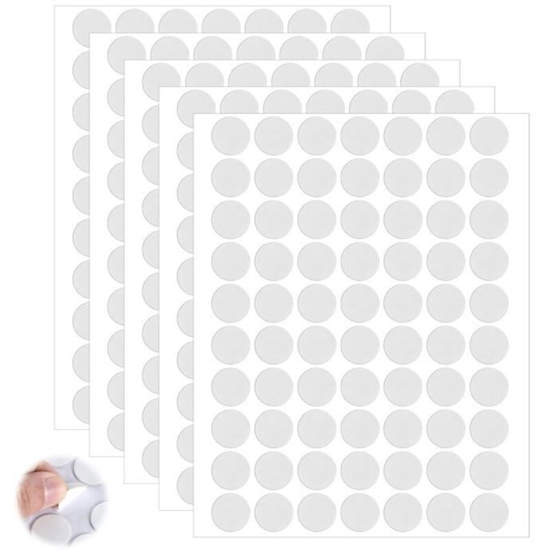 350pc pastilles adhésives double face Transparents Amovibles Petits autocollants Double face Pour la maison,le bureau,la décoration