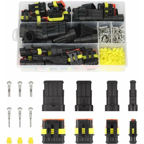 352-teiliges wasserdichtes Steckverbinder-Set, Kfz-Steckverbinder, 1/2/3/4-poliger wasserdichter Steckverbinder, elektrischer Kfz-Steckverbinder, Kabelstecker für Auto, Motorrad, isoliert und versiege