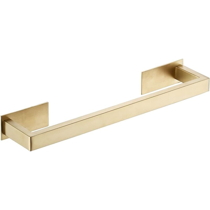 Csparkv - 35,5 cm)Porte-Serviettes Autocollant en Acier Inoxydable pour Salle de Bain avec Barre Simple Motif carré Doré brossé