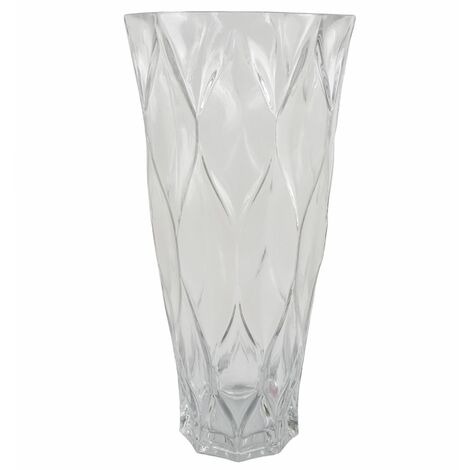 35cm Clear Chunky Ridged Glass Vase
