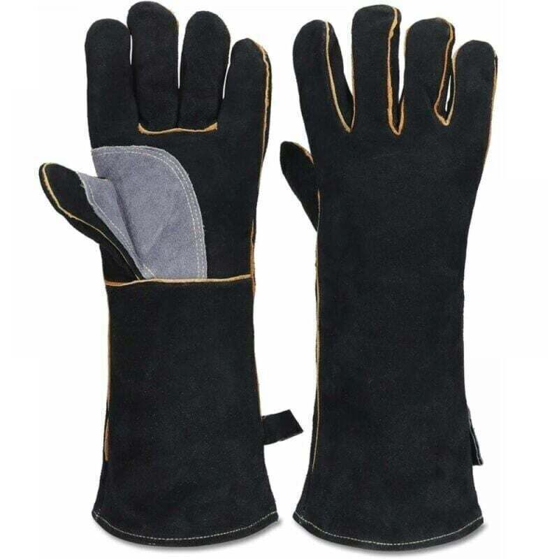 35cm Extra Strong Fire & Heat Resistant Gloves, Ideal for Fireplaces, Stoves, Ovens, Grills, Welding, bbq, mig, Pot Holders, Animal Handling mumu
