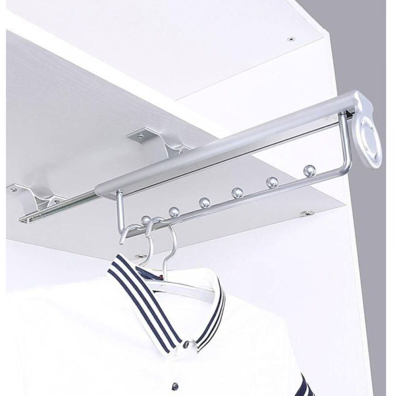 35CM Heavy Duty Porte-Vêtements Extractible Porte Pantalon Cintre Coulissant,Penderie Telescopique,Rail De Suspension Pour Armoire à Vêtements