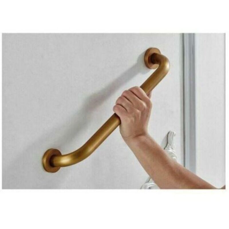 40CM Retro Barre d'appui Sécurité en Cuivre de Salle de Bain Baignoire Douche wc Support Mural Serviette