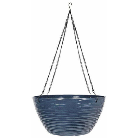 35cm Windermere Hanging Basket - Plastic - L35 x W35 x H17 cm - Blue