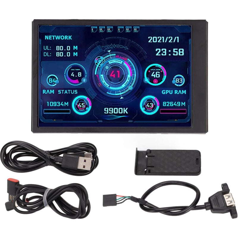 Jeffergarden - 3.5in ips usb Mini écran AIDA64 pc cpu ram moniteur de données pc capteur panneau affichage moniteur de température ordinateur