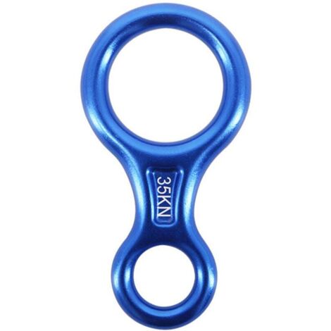 35kN rappel huit(Bleu), dispositif de rappel escalade 8 Descendeur pour diamètre de corde 8-13 mm