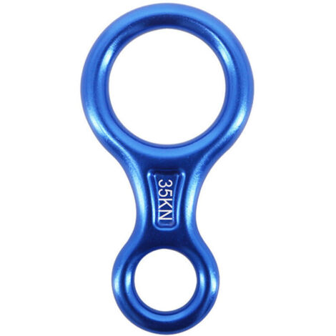 35kN rappel huit(Bleu), dispositif de rappel escalade 8 Descendeur pour diamètre de corde 8-13 mm