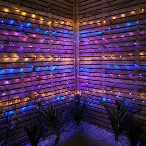 3.5m Multi Function Rainbow LED Net Lights Christmas Decorations with Timer