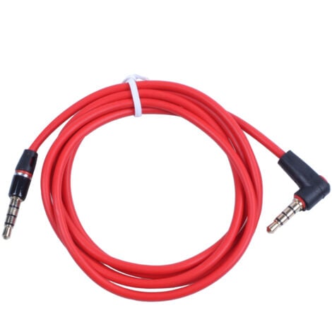 3.5mm 1/8 inch Male to 4 Pole Car AUX Audio Cord Cable Record Headphone RED