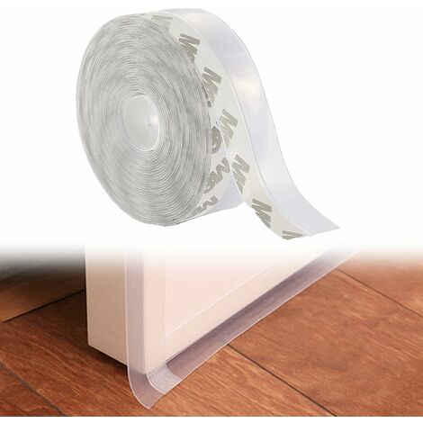35MM Bande D'étanchéité en Silicone, Bande de Joint de Fond Silicone, Bande D'étanchéité Silicone de Fond, Transparent, Coupe-Vent, Anti-Poussière, pour Porte, Fenêtre (10M x 35 MM) longziming