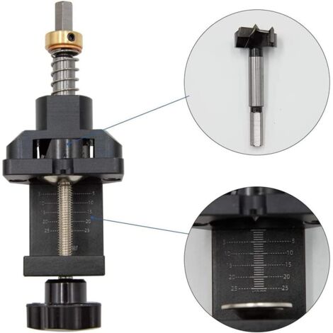 35mm Concealed Hinge Drill Jig Pocket Hole Puncher Guide with Clamp Drill Bit Dowel Jig Woodworking Drill Kit for Door Installation Household Punch
