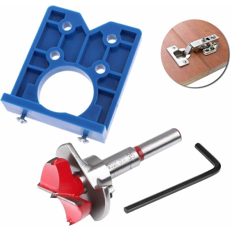 35mm hinge jig sets, Forstner drill bit sets for concealed hinge drilling, cabinet hinge locating guide tools and mounting plates,