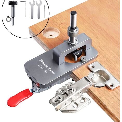 35mm Hinge Jig,Door Cabinet Hinge Jig,Concealed Hinge Jig,Hole Punch,Drill Guide Locator for DIY Woodworking
