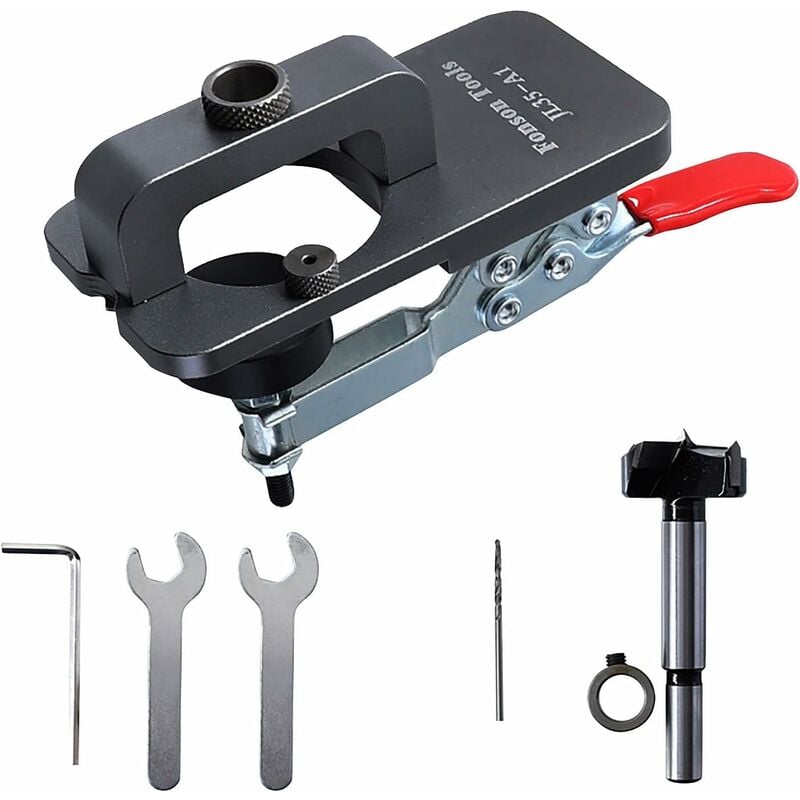 35mm Hole Punch, Hinge Hole Drilling Guide Finding Jig Tool for Door Cabinets diy Woodworking