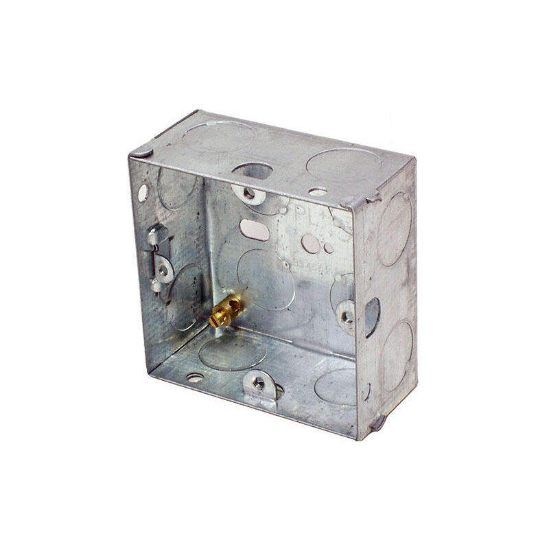 35mm Single Metal Flush Mounted Back Box 1 Gang Brick Wall Hole Pattress