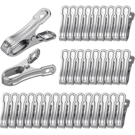 35pcs Clips de Film, Pinces de Jardin en Acier Inoxydable pour Serre, Clips de Fixation Solide aux Intempéries Arceaux de Jardin pour Tissu d'Ombrage, Couverture Végétale Serre