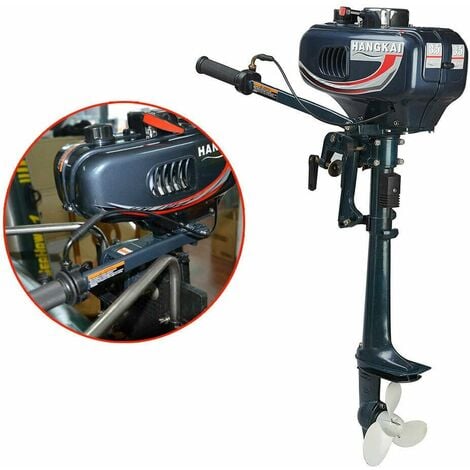 3.5PS Moteur Hors-Bord 2 Temps, Moteur de Bateau de pêche Hors-Bord du système de Refroidissement par Eau Moteur à Essence