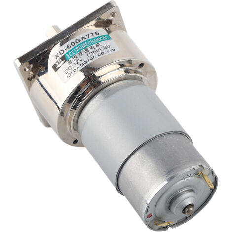 35W 12V Mikro-Gleichstrommotor mit Metallzahnrädern - Drehzahl einstellbar, im Uhrzeigersinn/gegen den Uhrzeigersinn (30 U/min)