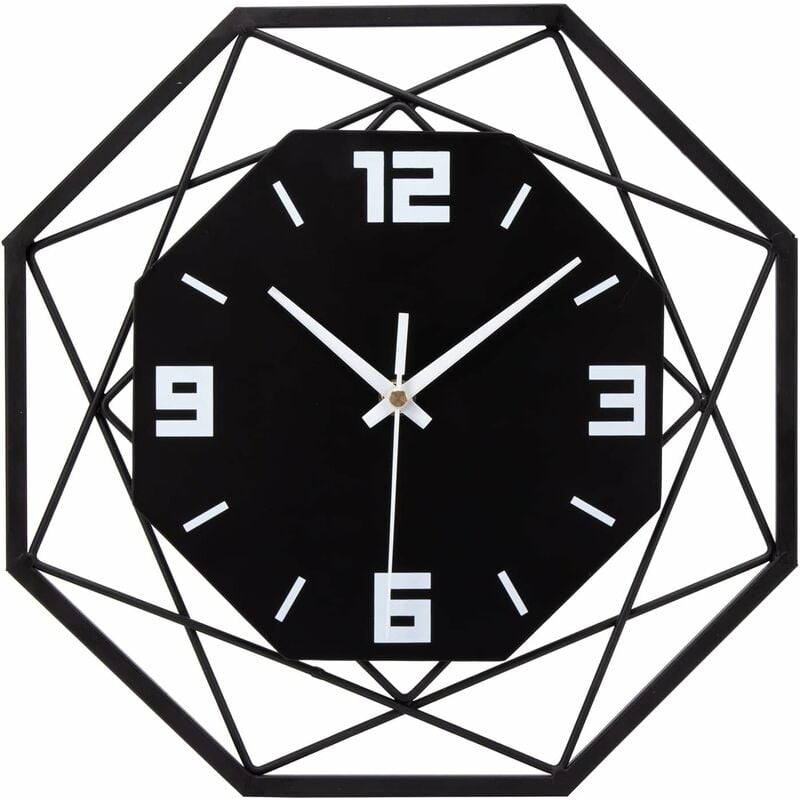Csparkv - 35x35cm)Horloge Murale en Métal Grande Horloge Murale Silencieuse sans Tic-Tac Pendule Murale Style Vintage pour Salon Chambre Cuisine