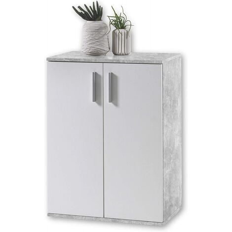 BEGA CONSULT 36-101-D5 BOBBY 1 Beton grau Nb. / Weiß Kommode Sideboard Stauraumkommode Schu...