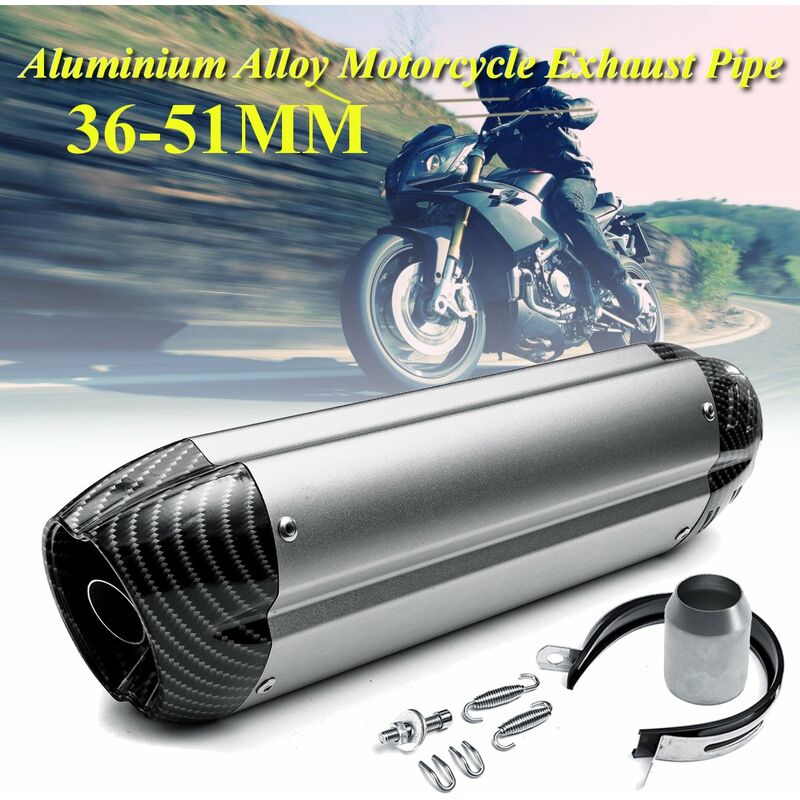 

36-51 mm 460 mm Aleación de aluminio universal Punta de tubo de escape de motocicleta Titanio (titanio de carbono)