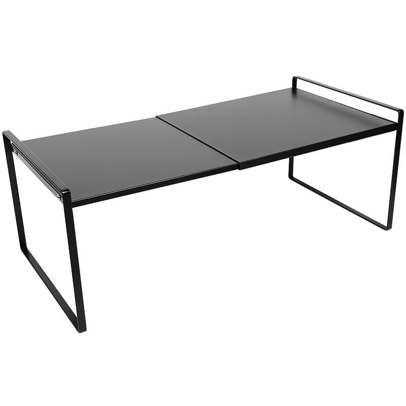 Tagère extensible Placard économise l'Espace pour placard de cuisine salle de bain garde-manger Noir