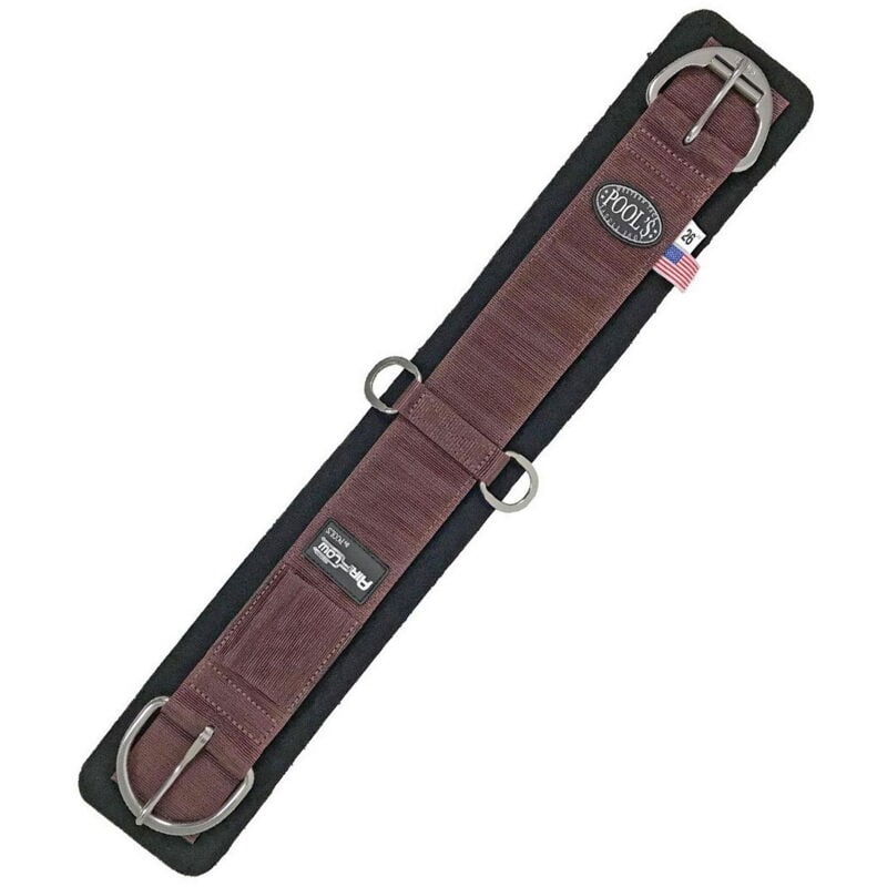 36' = 91 cm, Marron: Sangle de sangle Western Pool modèle tearjaw en néoprène avec système de ventilation AirFlow et boucles en acier inoxydable avec