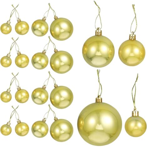 36 boules de Noël dorées nacrées à suspendre au sapin.