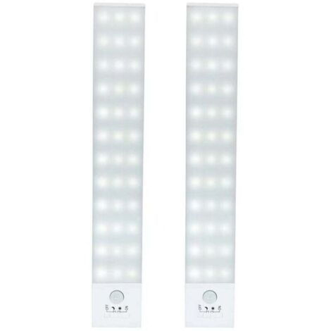 36 LED-Schrankleuchten, wiederaufladbare, kabellose LED-Schrankleuchten mit Bewegungsmelder per USB, Nachtlicht für Küche, Arbeitszimmer, Kleiderschrank, Treppenhaus, Flur (2er-Pack)