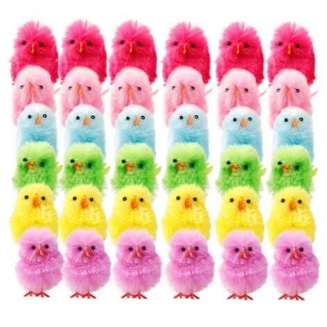 36 Miniatur-Osterküken – Bunte Frühlingsdekoration für Zuhause, Garten und Partys – Geschenkideen für Kinder