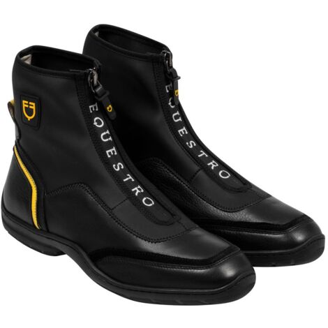 36, Nero: Stivaletto Pluton con fascia elastica centrale e suola sportiva in gomma e zip laterale