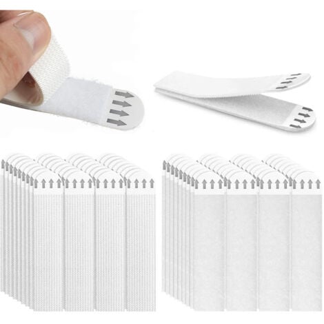 LONGZIMING 36 Paires accroche tableau sans percer, fixation murale sans Dommage, languette accroches tableaux, attache cadre adhesif pour Accrocher des Cadres et des Décos de Noël