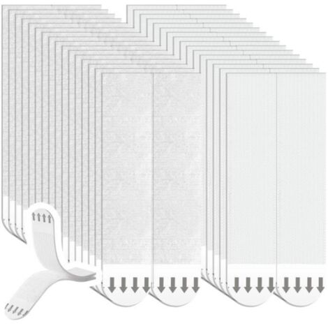 36 paires Languettes Accroches Bandes AdhéSives Tableaux Grand Bandes de cadre mural sans clous pour accrocher des photos etc