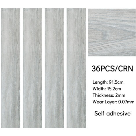 36 Pcs Realistic Wood Effect Self Adhesive Flooring