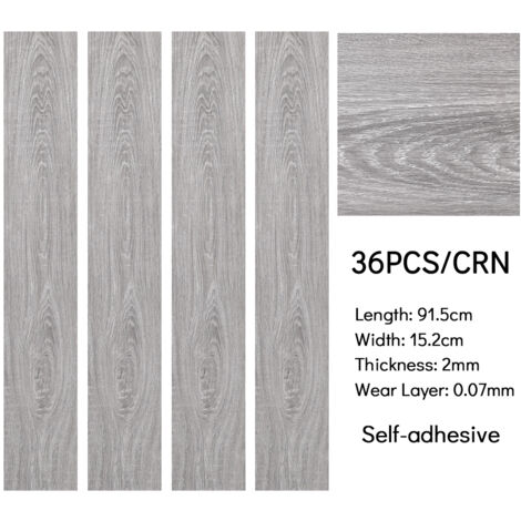 36 Pcs Realistic Wood Effect Self Adhesive PVC Flooring
