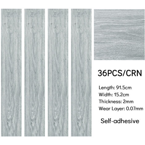 36 Pcs Wood Effect Self Adhesive PVC Flooring